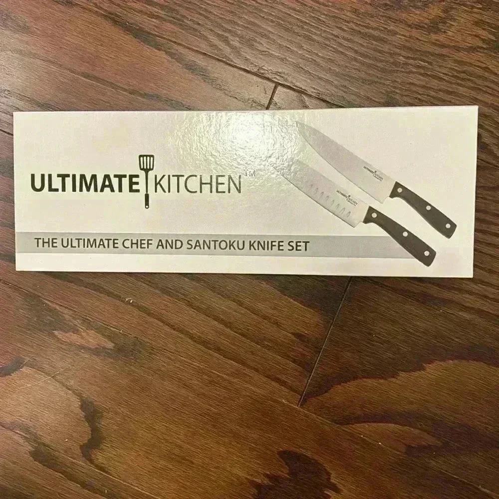 Ultimate Kitchen chef and santoku knife set, NWOT